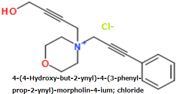 CAS#4-(4-Hydroxy-but-2-ynyl)-4-(3-phenyl-prop-2-ynyl)-morpholin-4-ium; chloride
